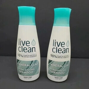 Live Clean Mineral Clay Rebalancing Shampoo 12 fl oz 2 Bottles